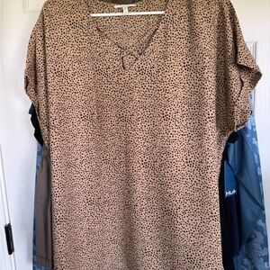 Women's Tan Polka Dot Top